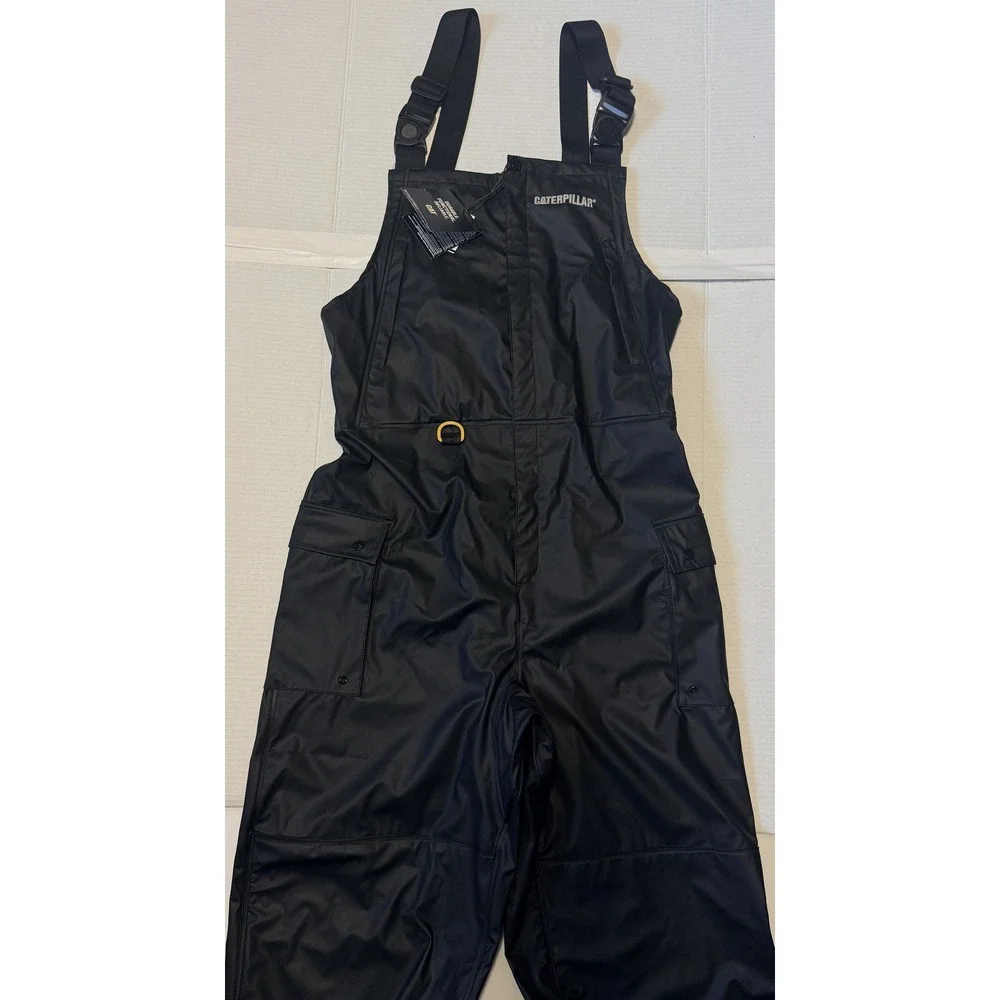CATERPILLAR Longshore Bib - Men's Black Waterproof Windproof Overalls - L/34 NWT